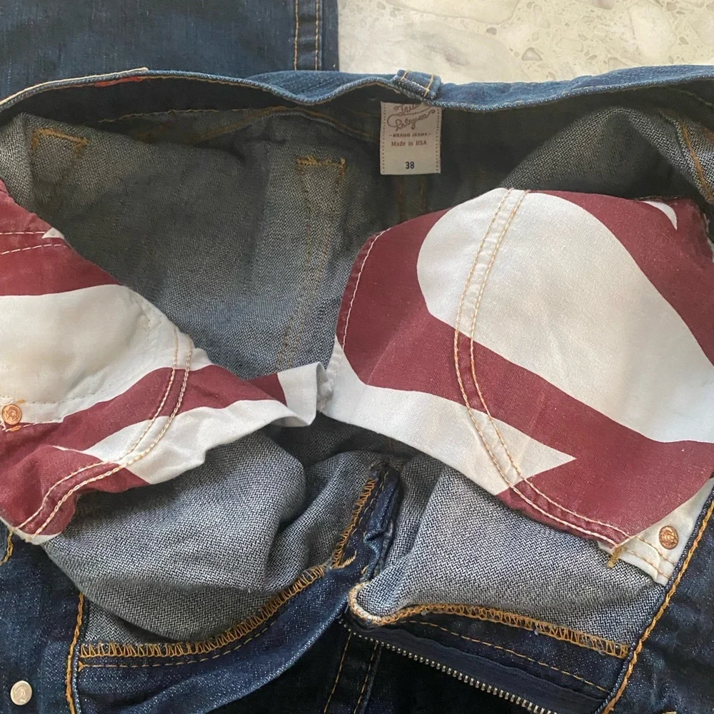 True Religion painted brush flop pockets Jeans